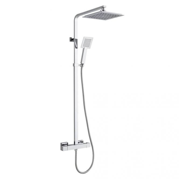 TSS100 – Trisen Zacha CHROME Square Expo Adj Thermo Shower